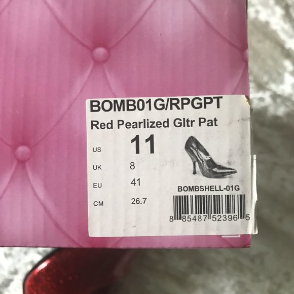 Sexy Red Glitter Patent Heels Pin Up Couture 11 - Picture 4 of 6